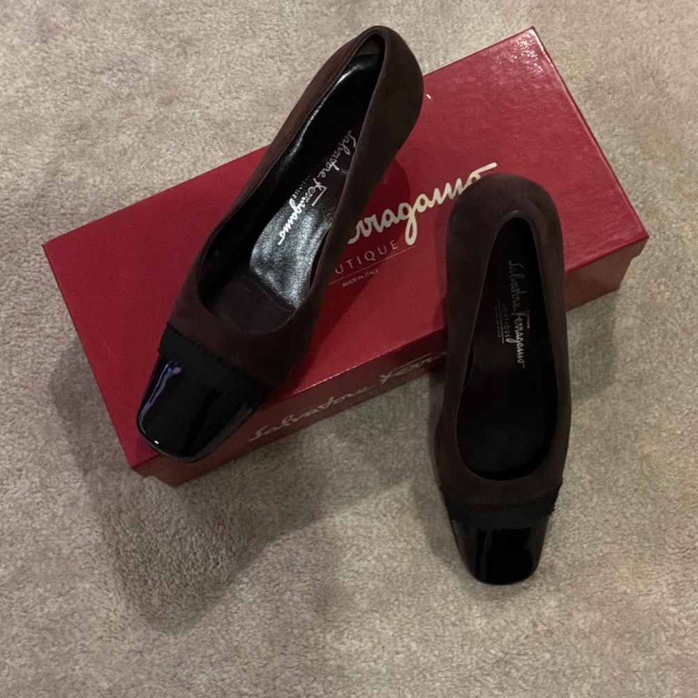 Salvatore Ferragamo Brown and Black Women's Shoes